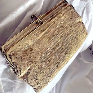 Depeche Mode New York Snap Closures Mini Gold Sequin Clutch